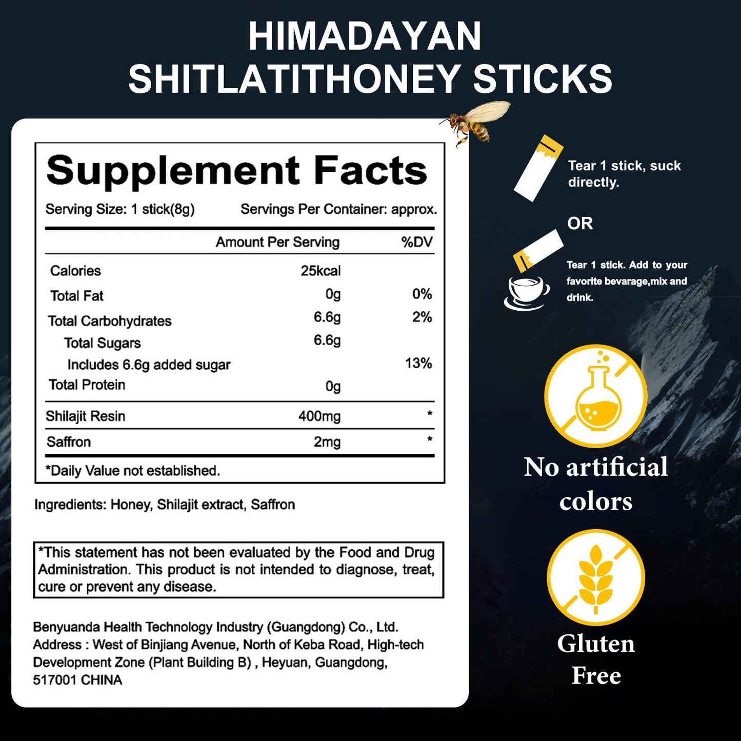 Himalyan Shilajit GOLD Honey Sticks