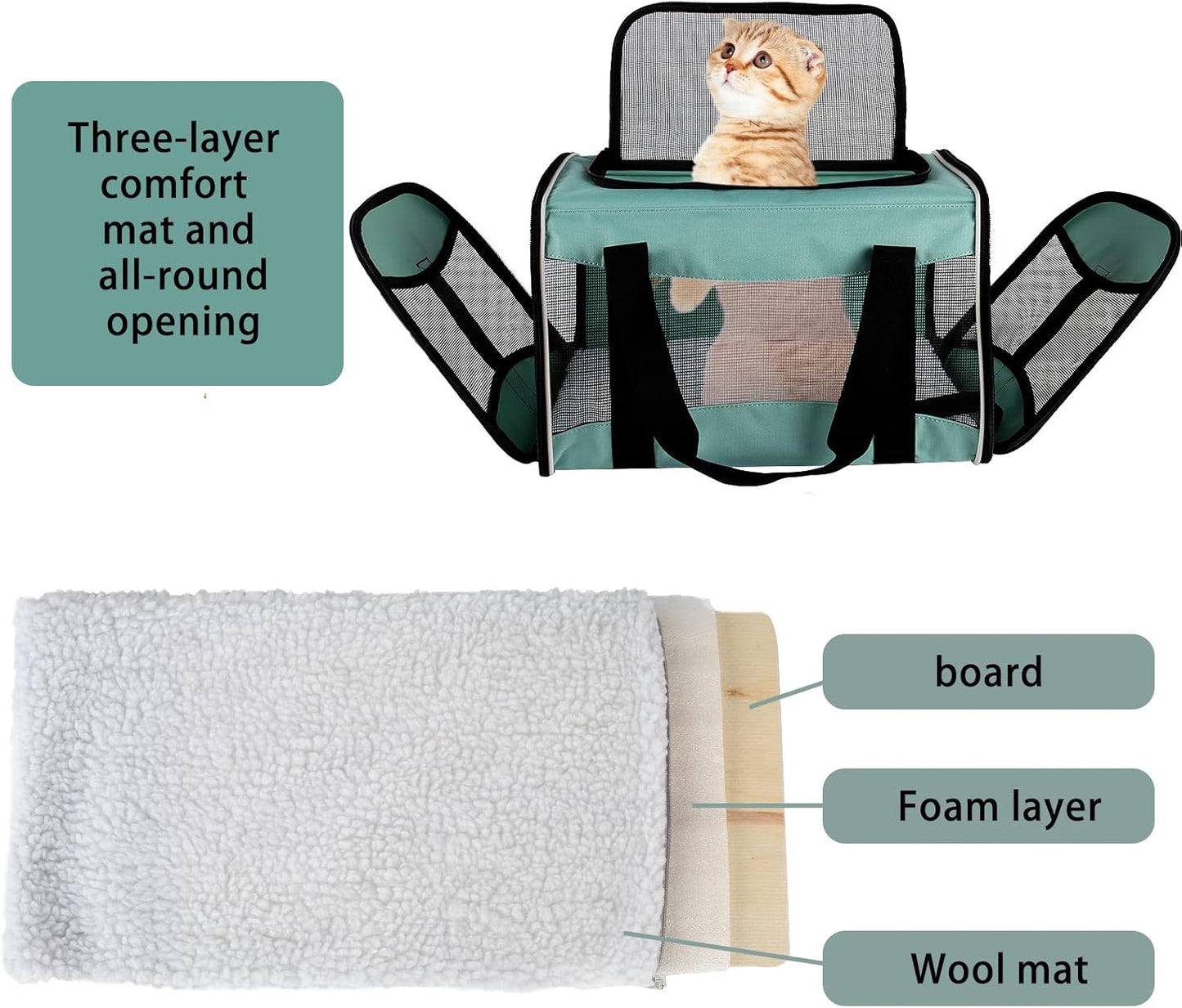 Soft-Sided Collapsible Cat Dog Carrier