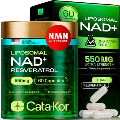 Liposomal NAD+ Supplement with Resveratrol – NMN Supplement Alternative – Third-Party Tested – Advanced NAD Resveratrol