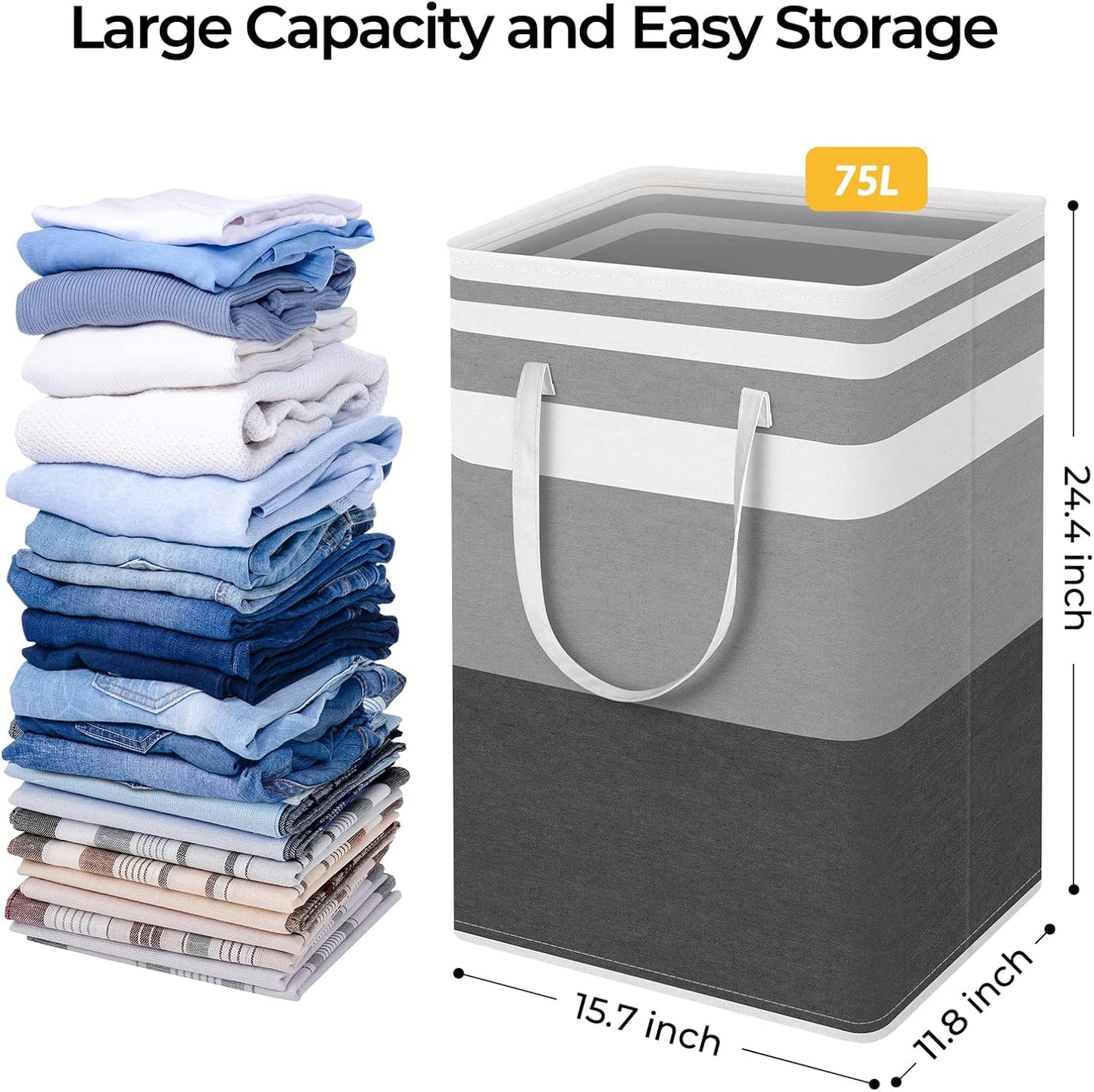 2-Pack Large Collapsible Laundry Baskets