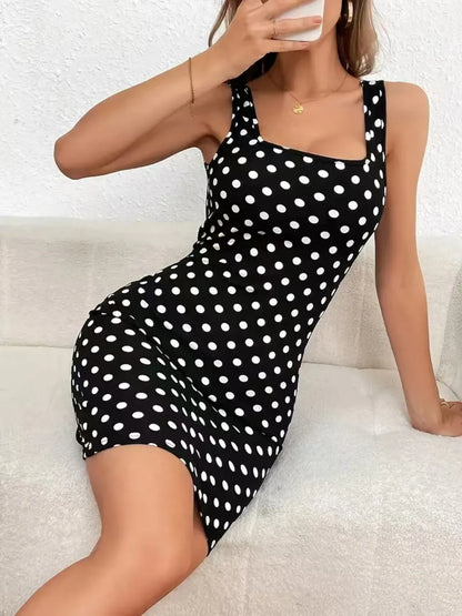 Contrast Polka Dot Mini Cami Dress