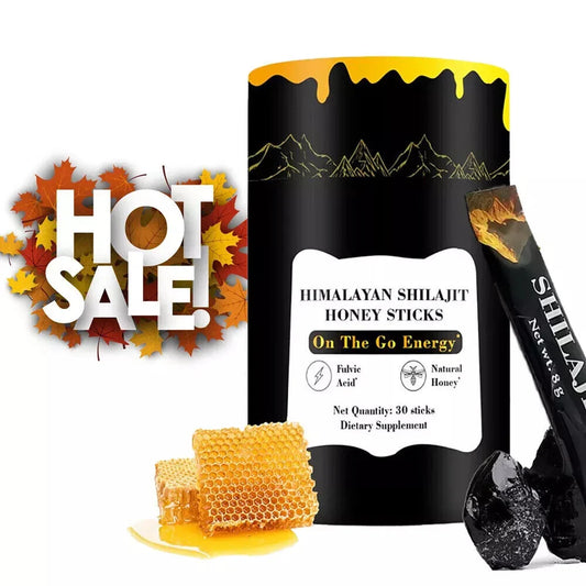 Shilajit Honey Sticks - 30 Himalayan Shilajit Honey Sticks for Energy, Strength and Cognitive Support for Men and Women